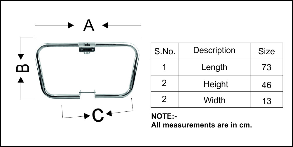 STEELBIRD STAINLESS STEEL LEG GUARD FOR ROYAL ENFIELD - TRAPEZIUM